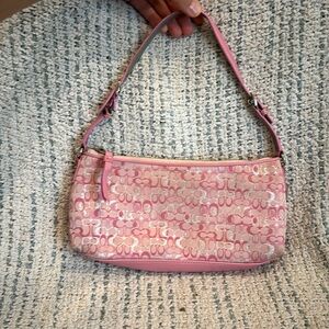Vintage Pink Sparkle Coach Mini Shoulder Bag